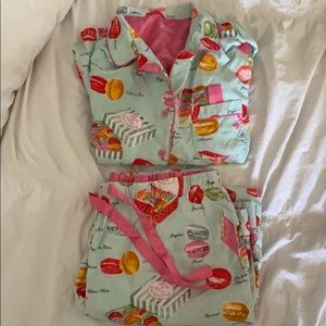 Light Blue Flannel Macaron PJ’s
